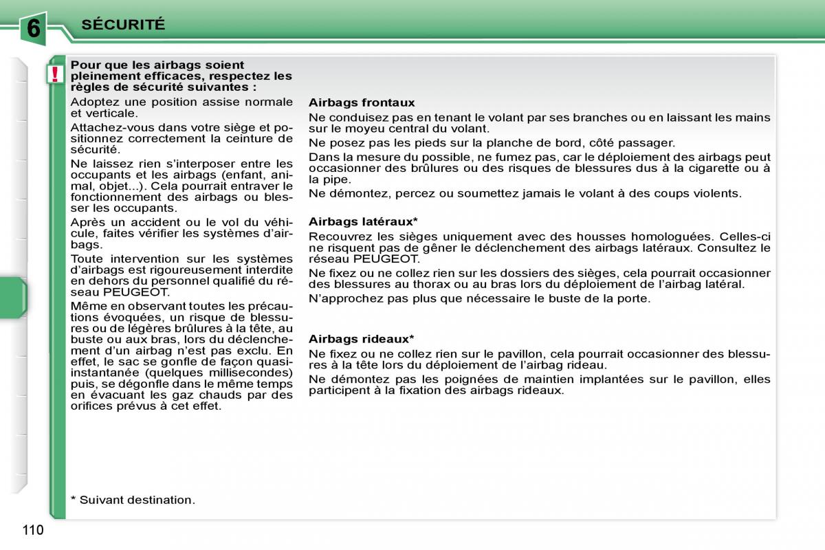 Peugeot 207 manuel du proprietaire / page 98