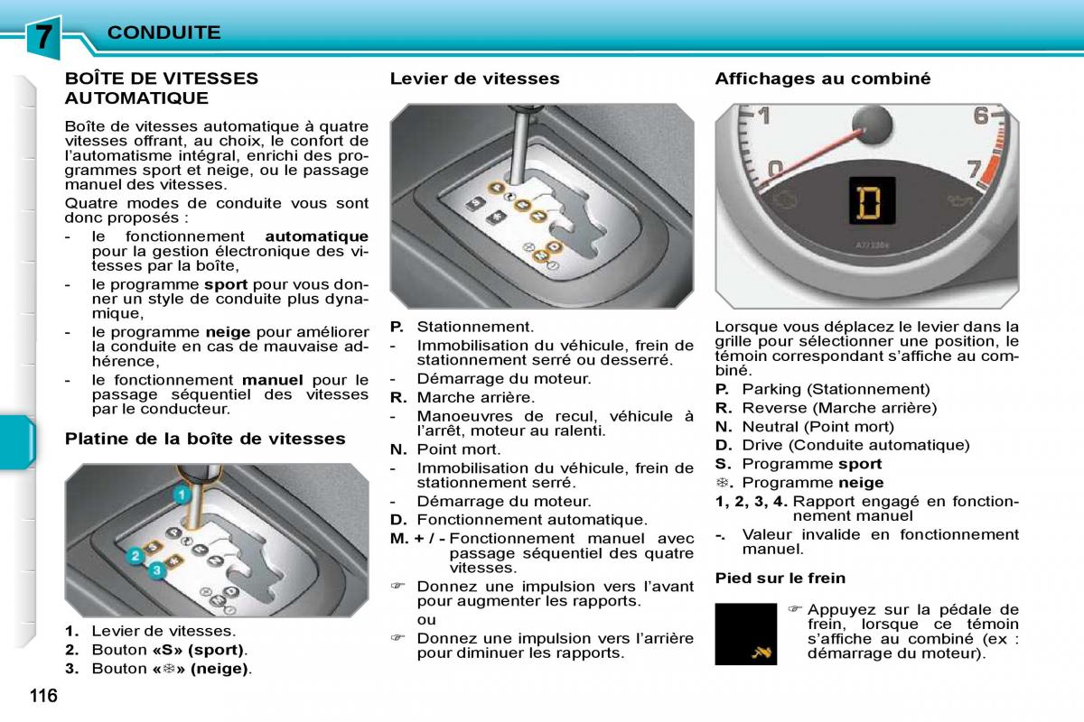 Peugeot 207 manuel du proprietaire / page 104