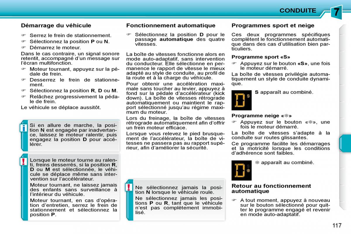 Peugeot 207 manuel du proprietaire / page 105