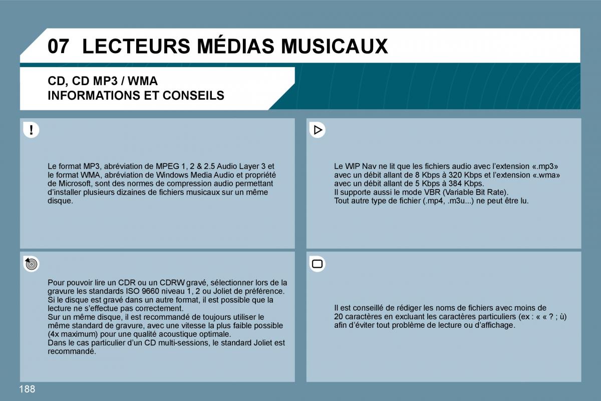 Peugeot 207 manuel du proprietaire / page 174