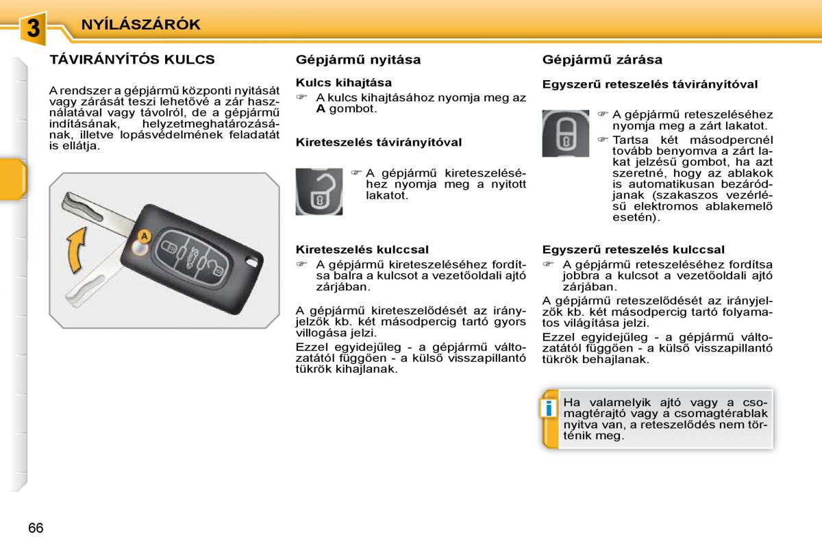 Peugeot 207 Kezelesi utmutato / page 55