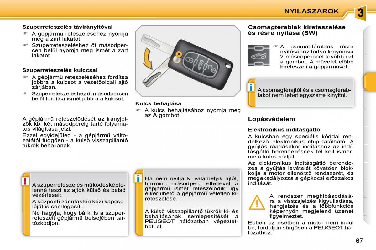 Peugeot 207 Kezelesi utmutato / page 56