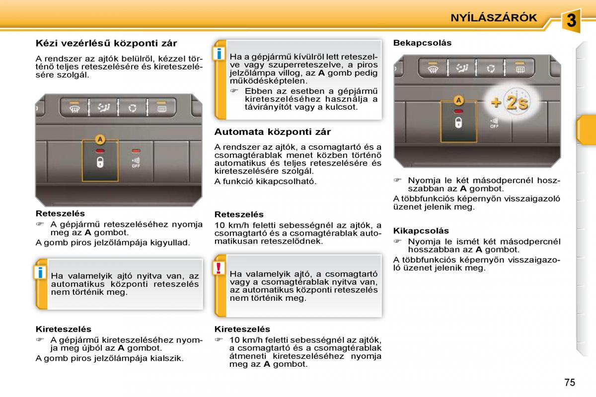 Peugeot 207 Kezelesi utmutato / page 67