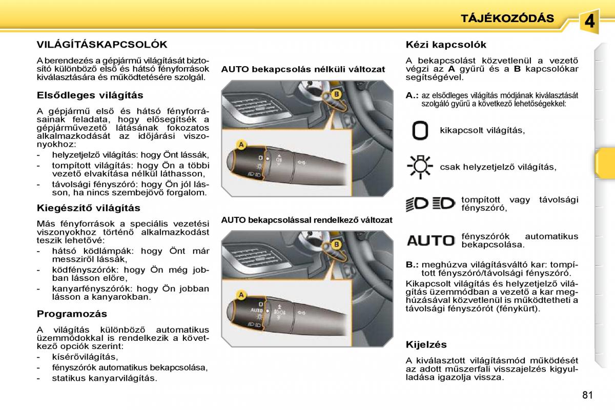 Peugeot 207 Kezelesi utmutato / page 75