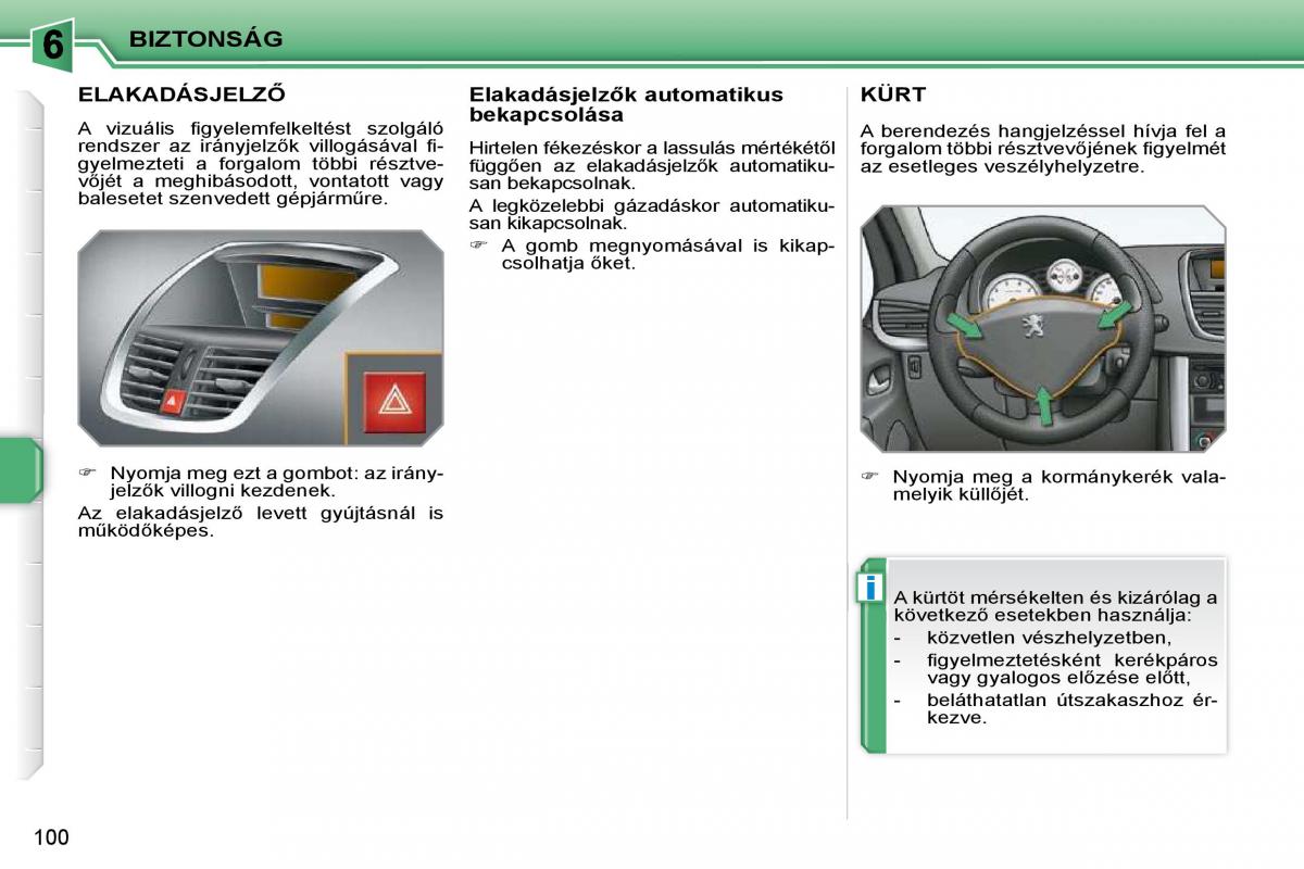 Peugeot 207 Kezelesi utmutato / page 96