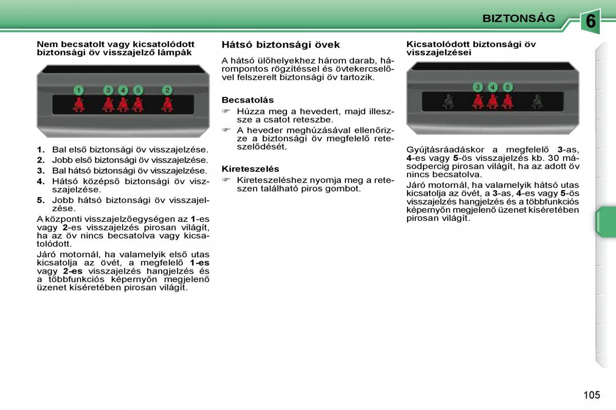 Peugeot 207 Kezelesi utmutato / page 101