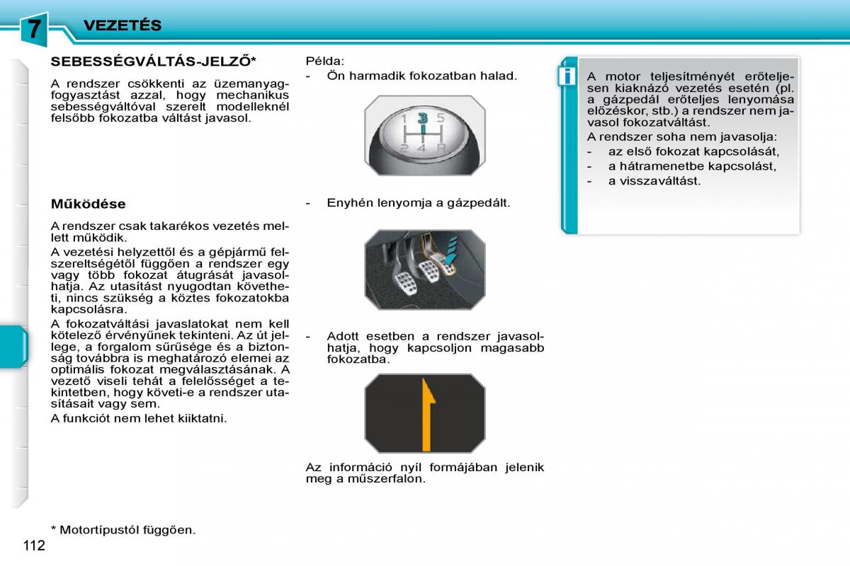 Peugeot 207 Kezelesi utmutato / page 108