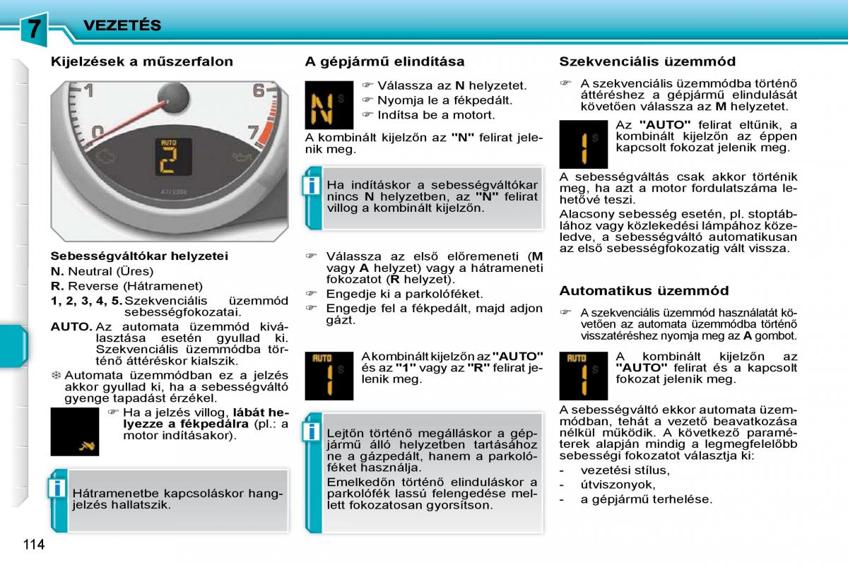 Peugeot 207 Kezelesi utmutato / page 110