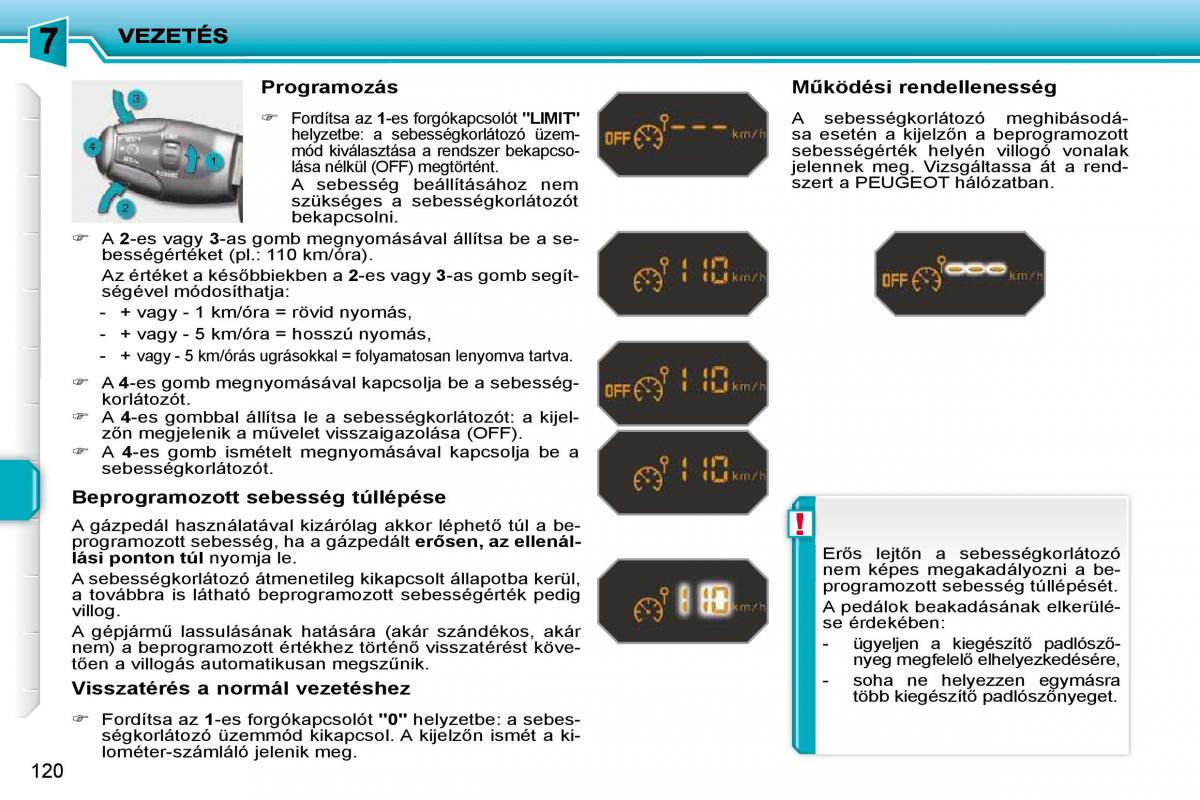 Peugeot 207 Kezelesi utmutato / page 116