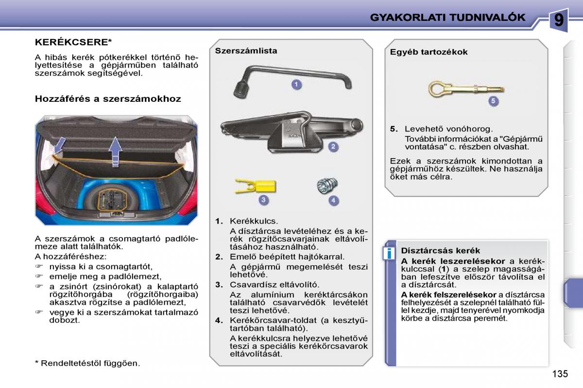 Peugeot 207 Kezelesi utmutato / page 131