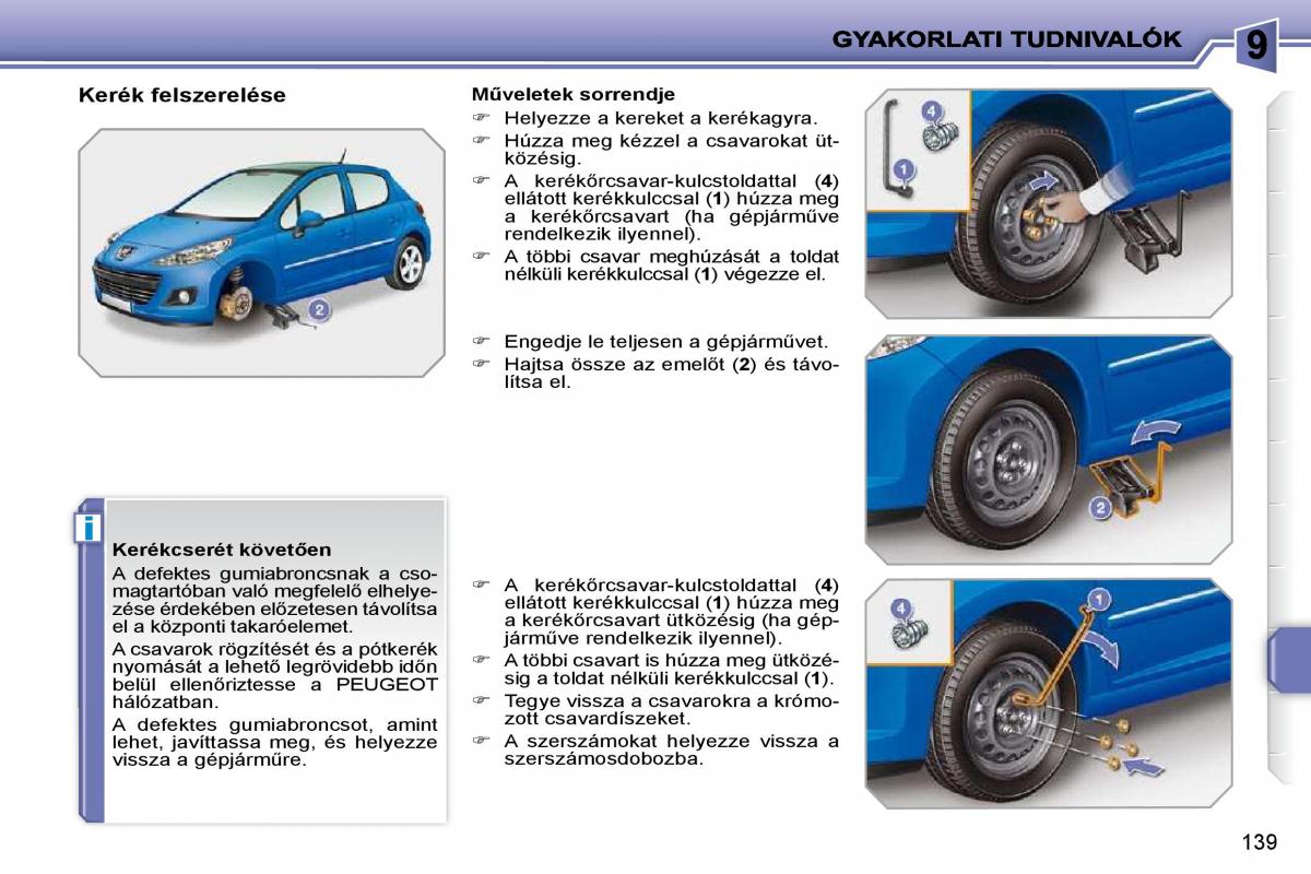 Peugeot 207 Kezelesi utmutato / page 135