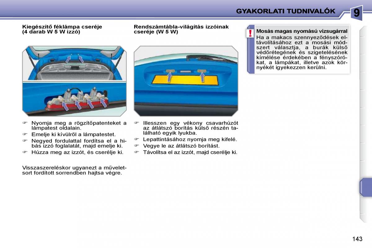 Peugeot 207 Kezelesi utmutato / page 139