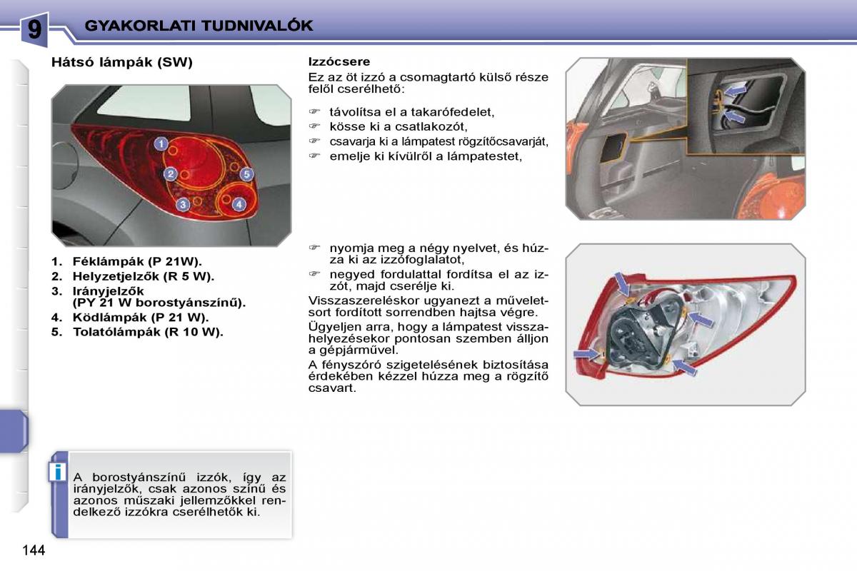 Peugeot 207 Kezelesi utmutato / page 140