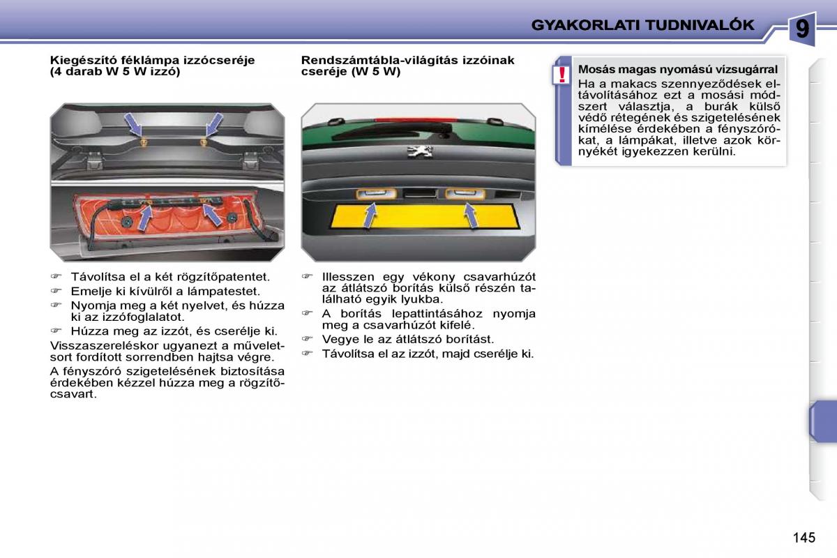 Peugeot 207 Kezelesi utmutato / page 141