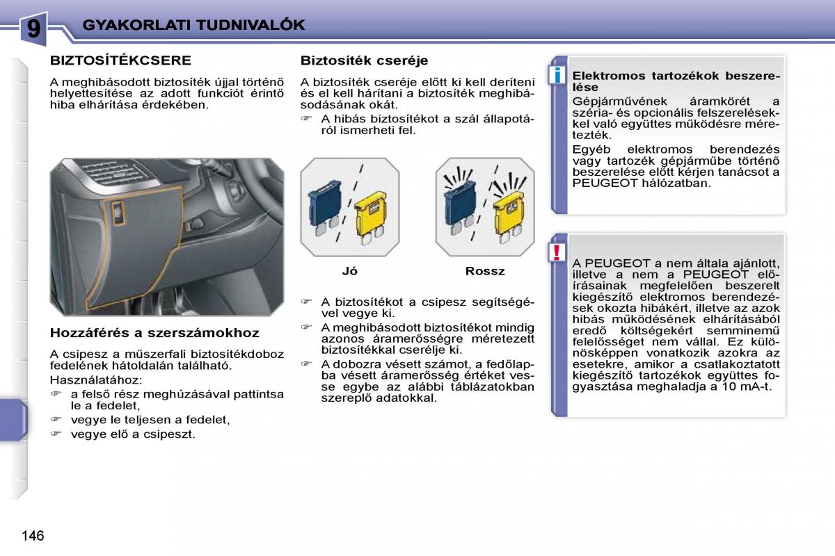 Peugeot 207 Kezelesi utmutato / page 142