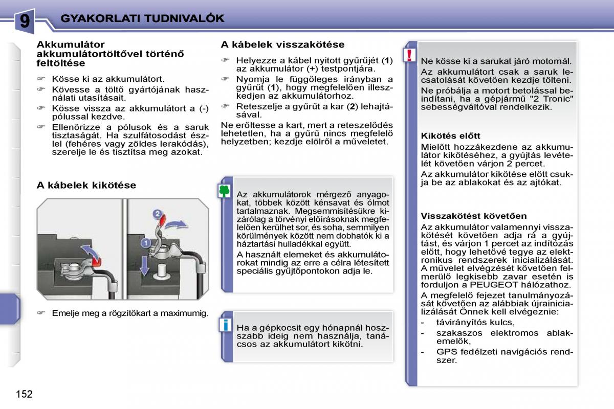 Peugeot 207 Kezelesi utmutato / page 148