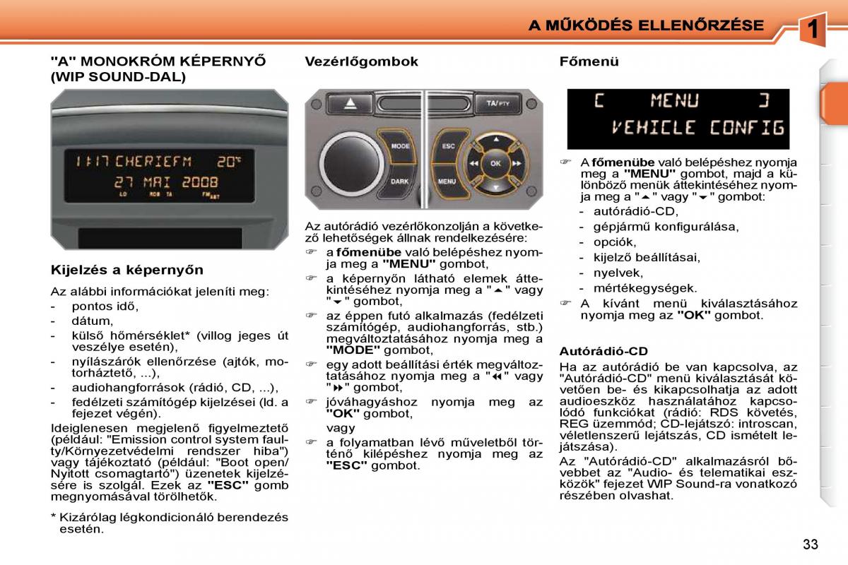 Peugeot 207 Kezelesi utmutato / page 16