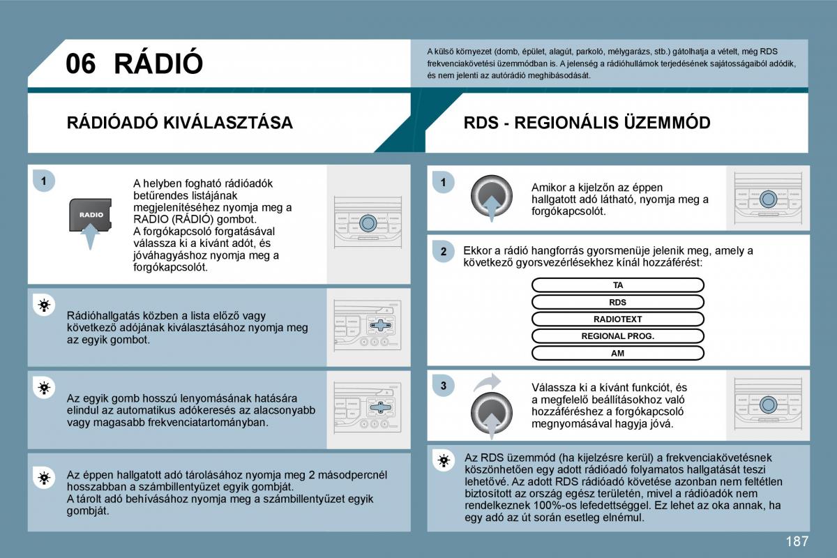 Peugeot 207 Kezelesi utmutato / page 183