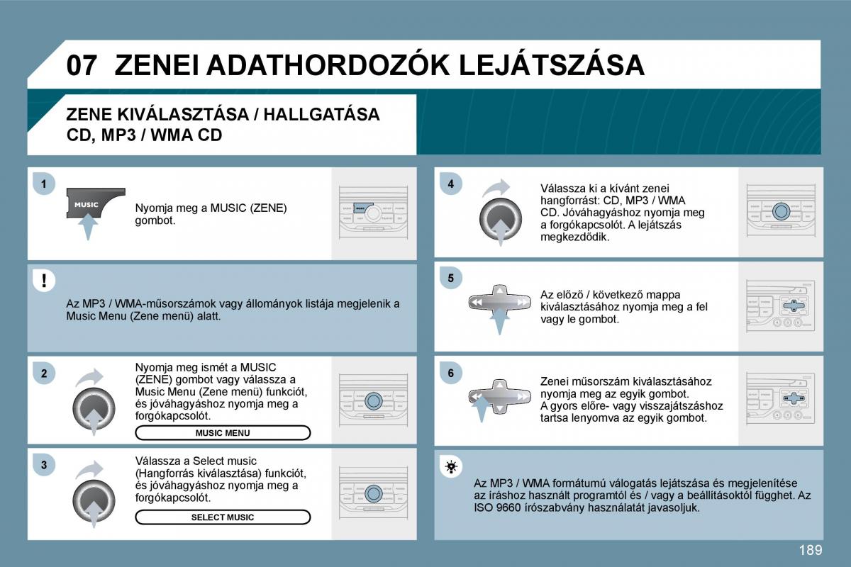 Peugeot 207 Kezelesi utmutato / page 185