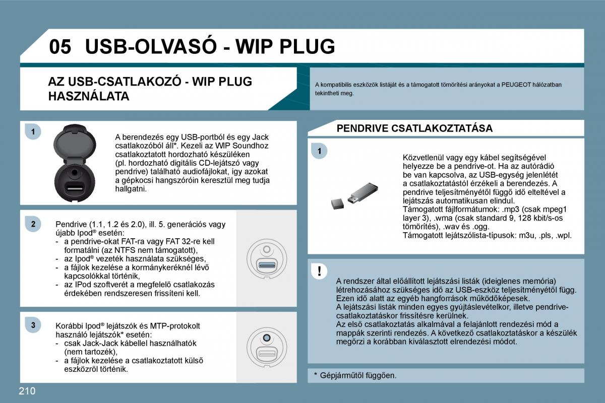 Peugeot 207 Kezelesi utmutato / page 205