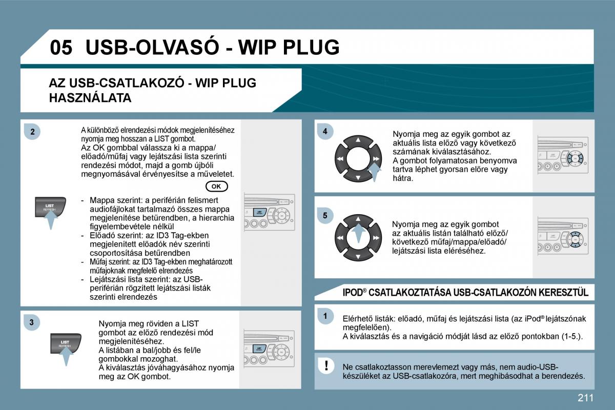 Peugeot 207 Kezelesi utmutato / page 206