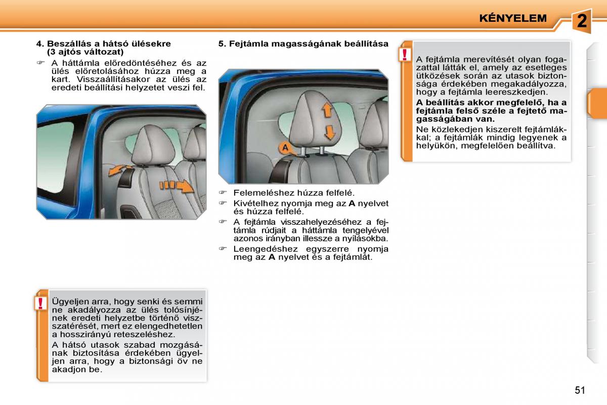 Peugeot 207 Kezelesi utmutato / page 38