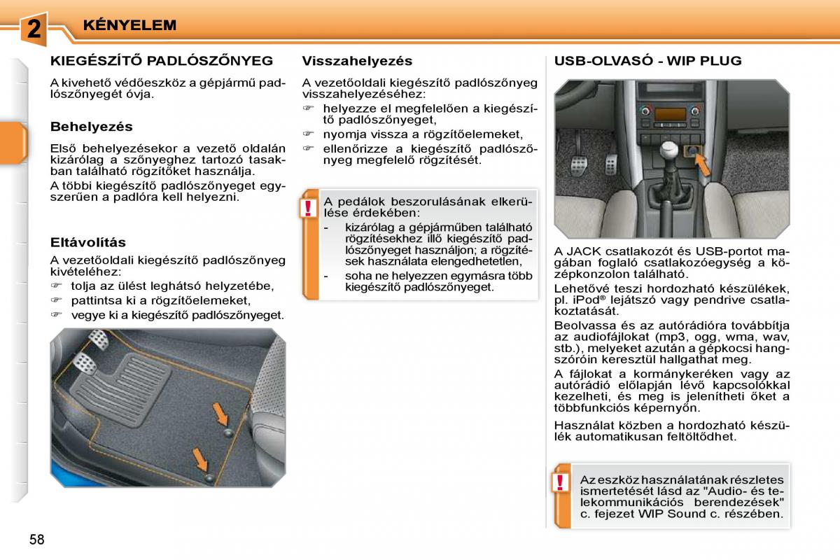 Peugeot 207 Kezelesi utmutato / page 47