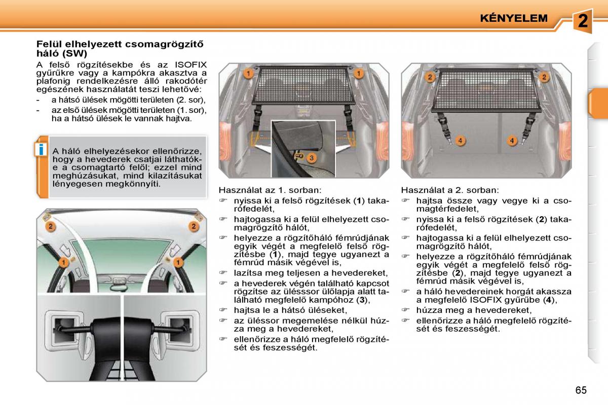 Peugeot 207 Kezelesi utmutato / page 54