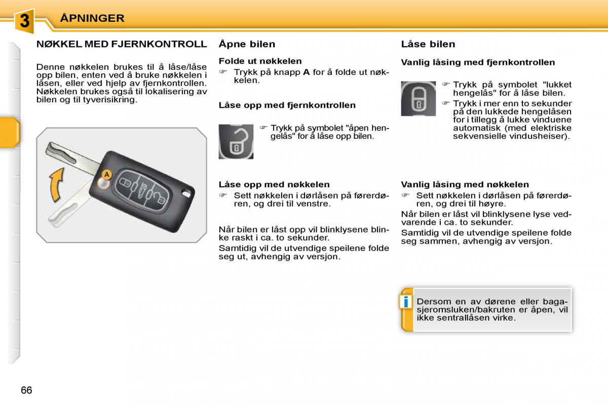 Peugeot 207 bruksanvisningen / page 55