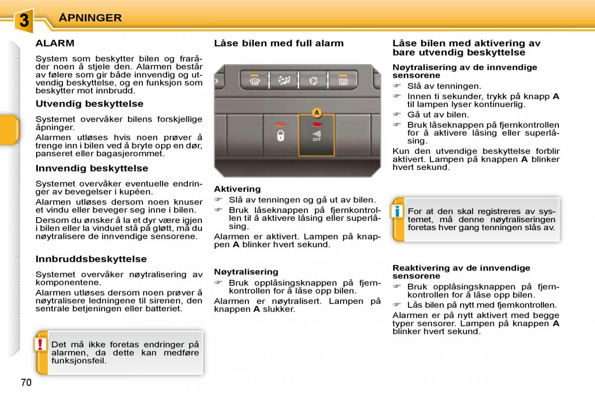 Peugeot 207 bruksanvisningen / page 61