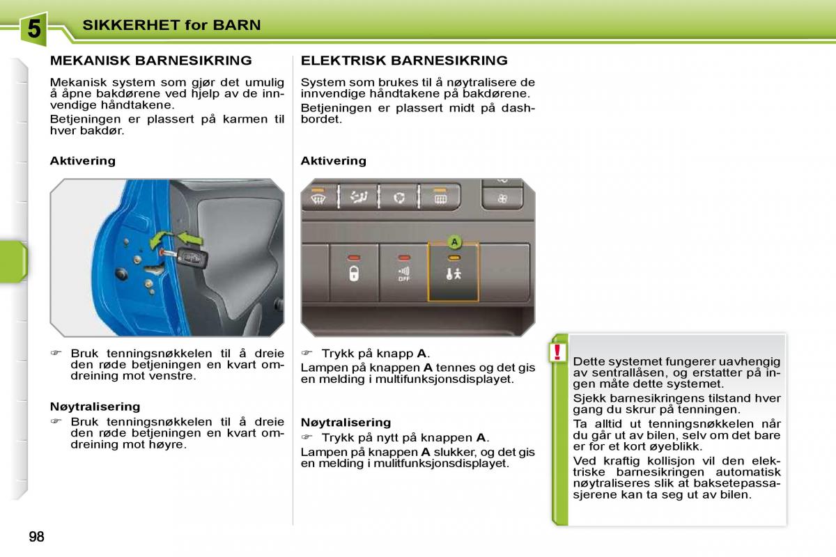 Peugeot 207 bruksanvisningen / page 94