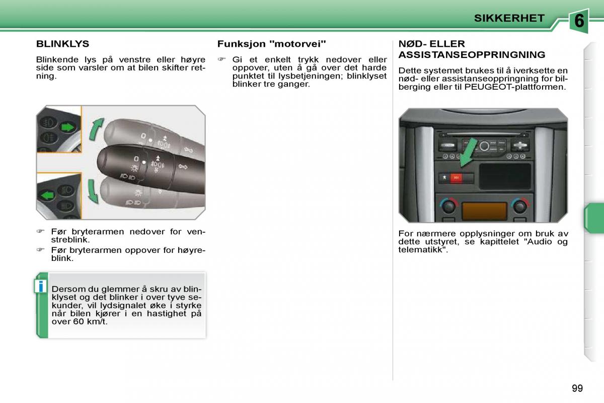 Peugeot 207 bruksanvisningen / page 95