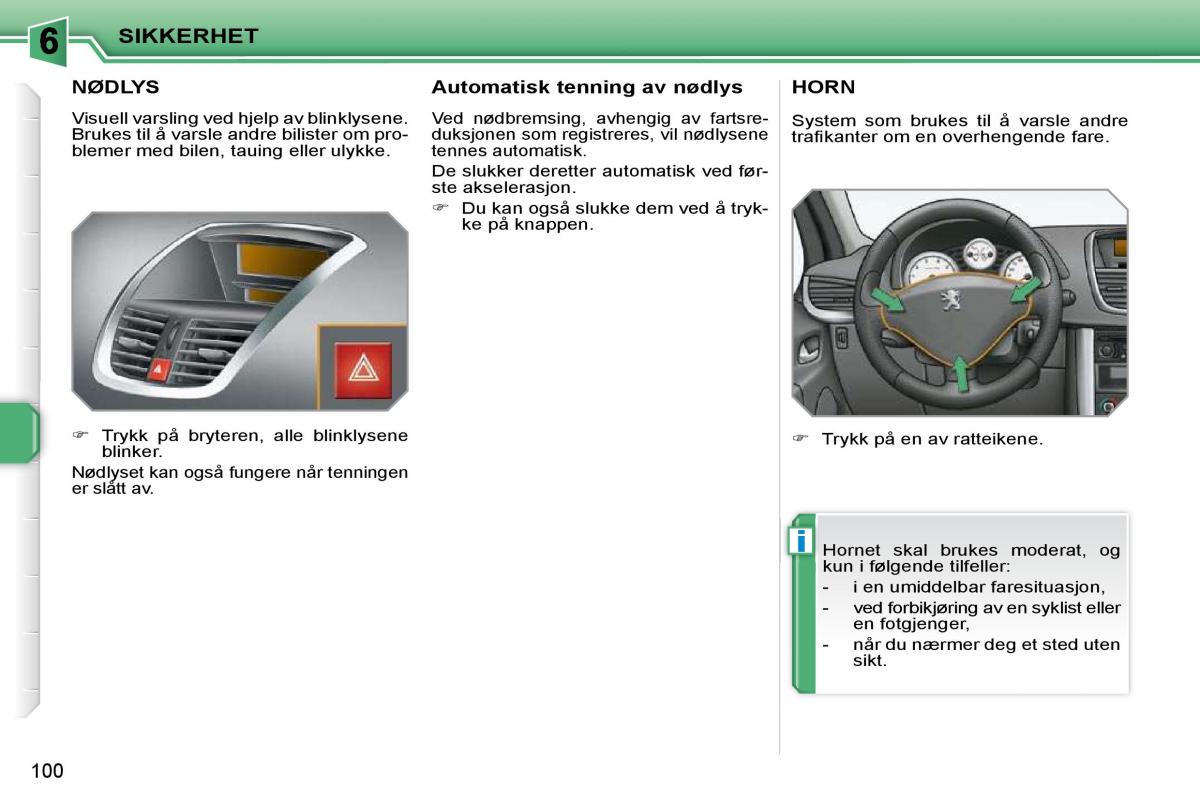 Peugeot 207 bruksanvisningen / page 96