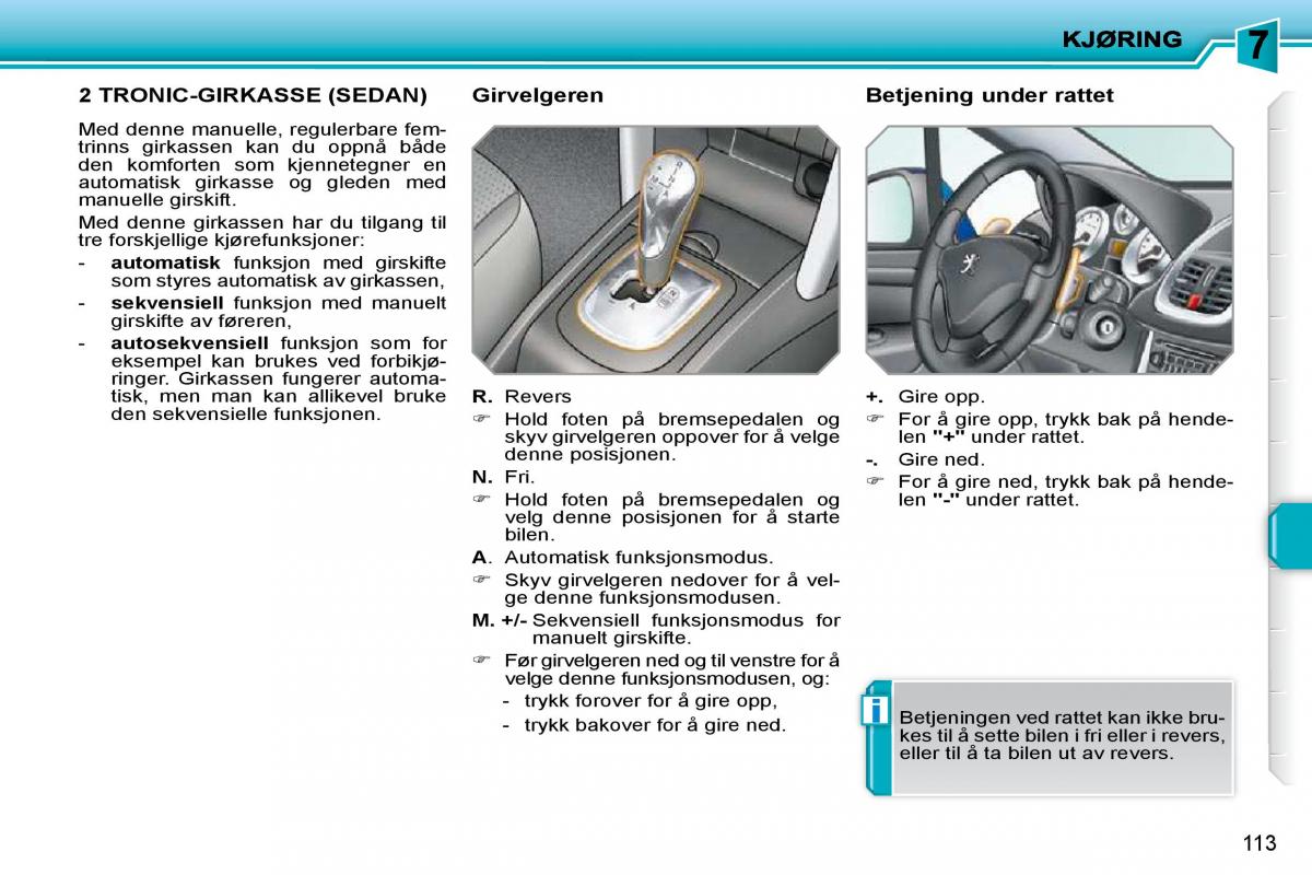 Peugeot 207 bruksanvisningen / page 109