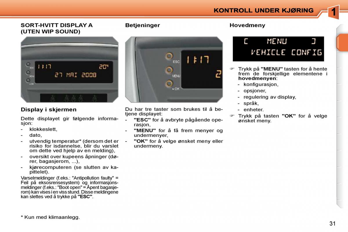 Peugeot 207 bruksanvisningen / page 14