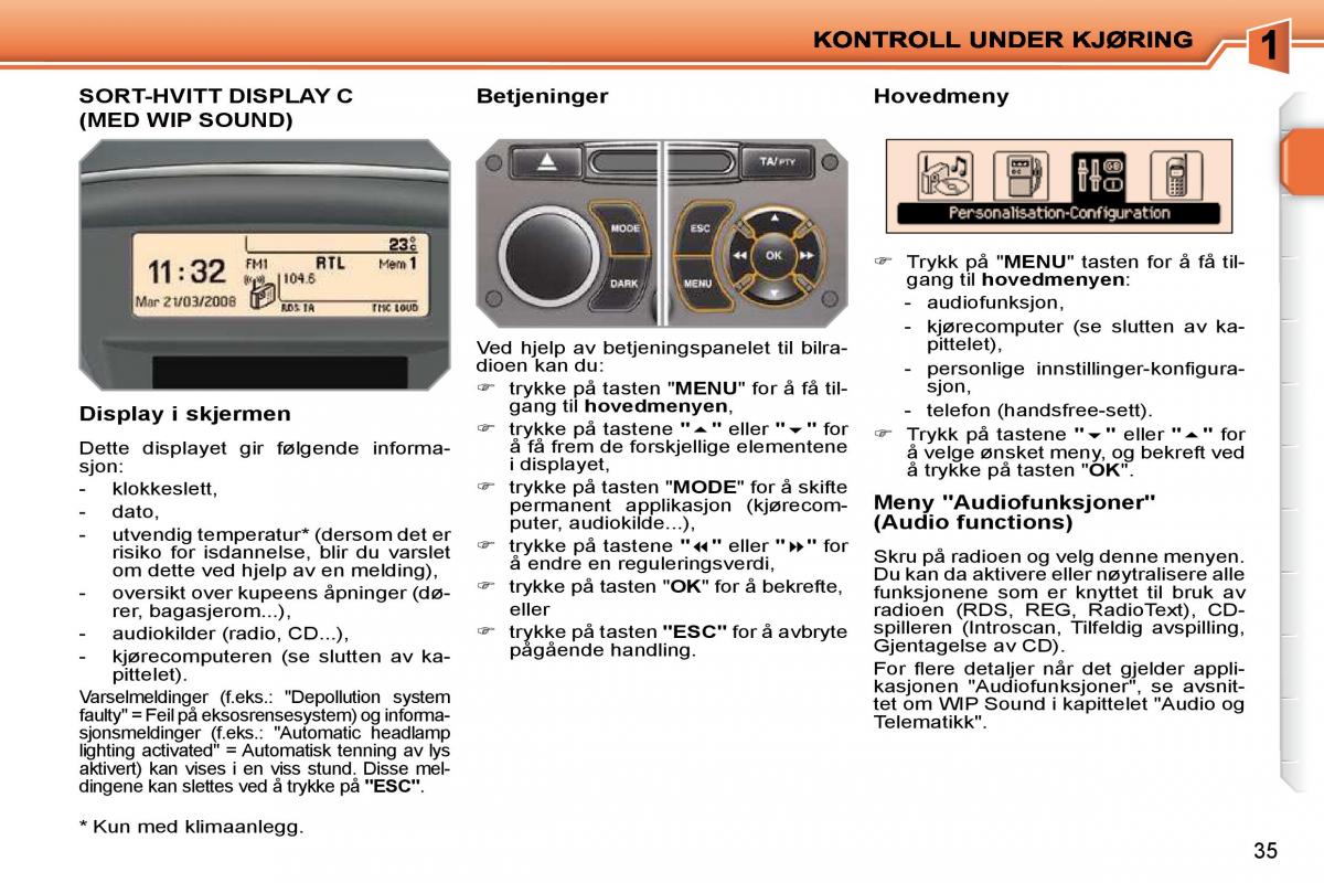 Peugeot 207 bruksanvisningen / page 18