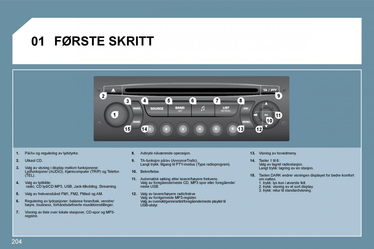 Peugeot 207 bruksanvisningen / page 199