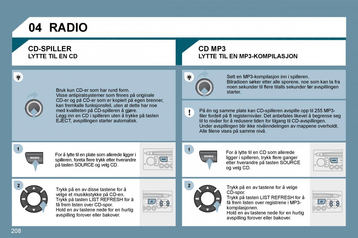 Peugeot 207 bruksanvisningen / page 203