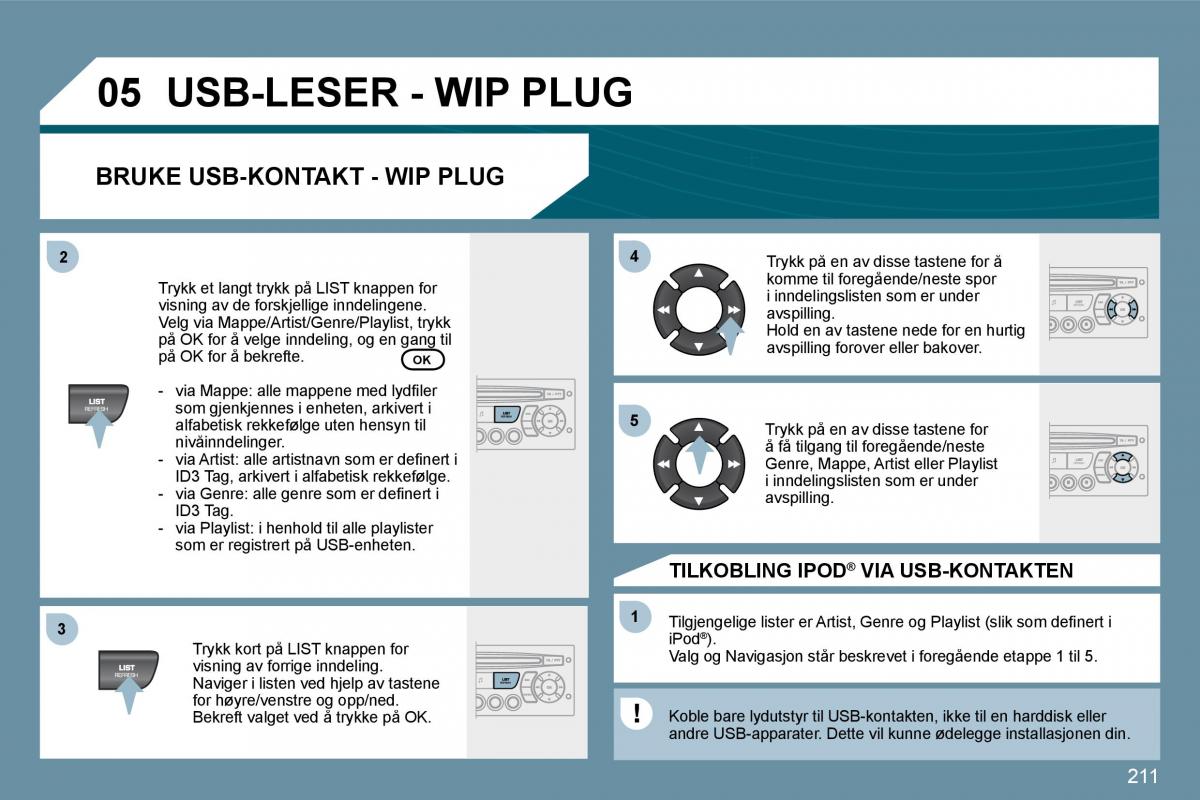 Peugeot 207 bruksanvisningen / page 206