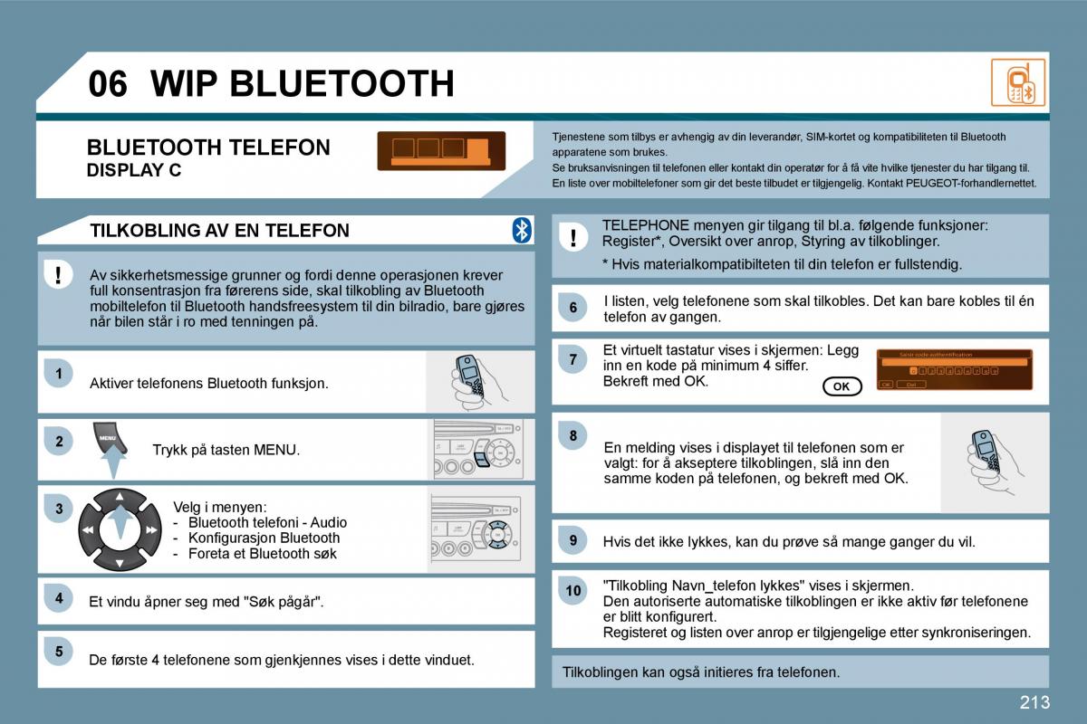 Peugeot 207 bruksanvisningen / page 208