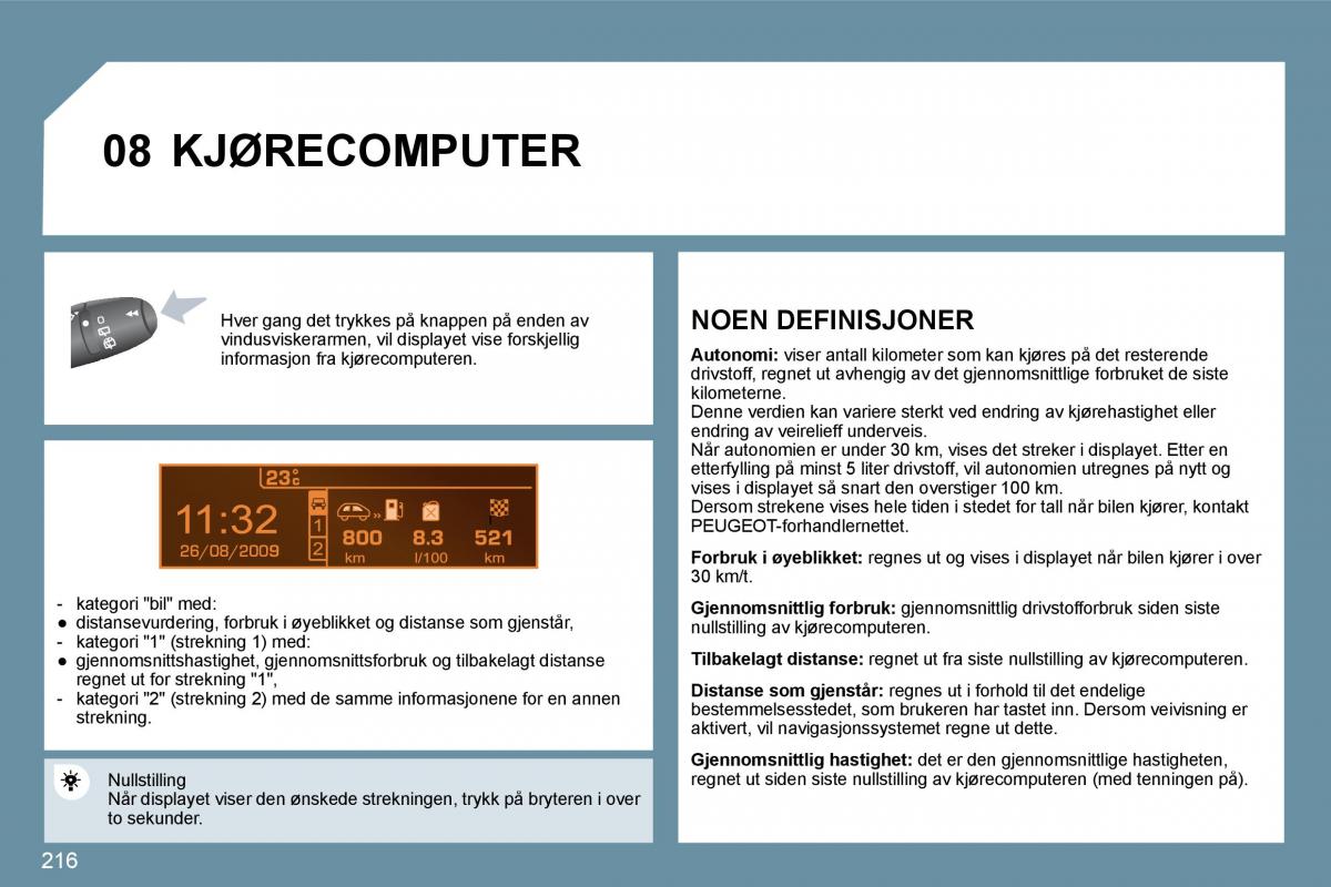 Peugeot 207 bruksanvisningen / page 211