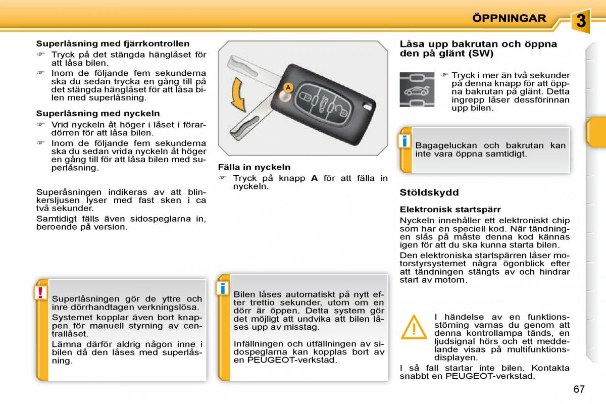 Peugeot 207 instruktionsbok / page 56