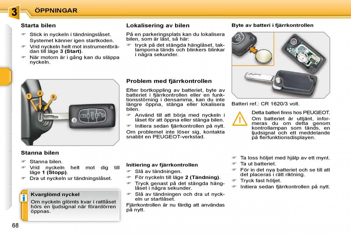 Peugeot 207 instruktionsbok / page 57