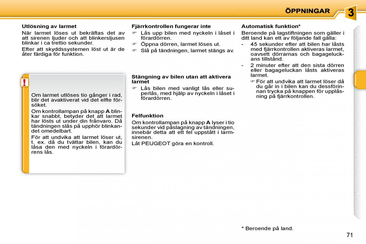 Peugeot 207 instruktionsbok / page 62