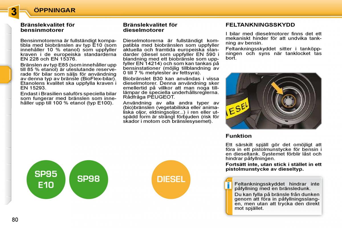 Peugeot 207 instruktionsbok / page 73