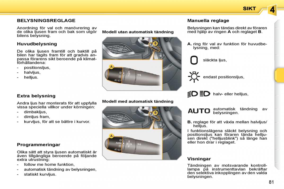 Peugeot 207 instruktionsbok / page 75