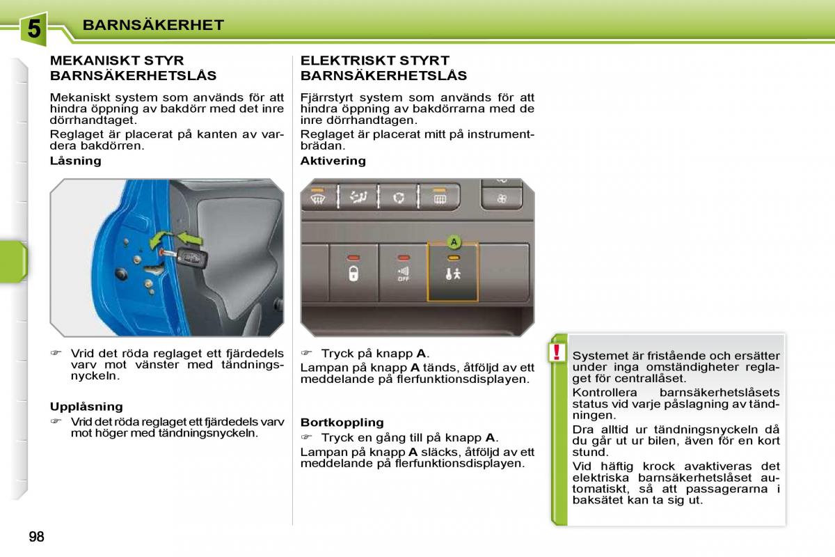 Peugeot 207 instruktionsbok / page 94