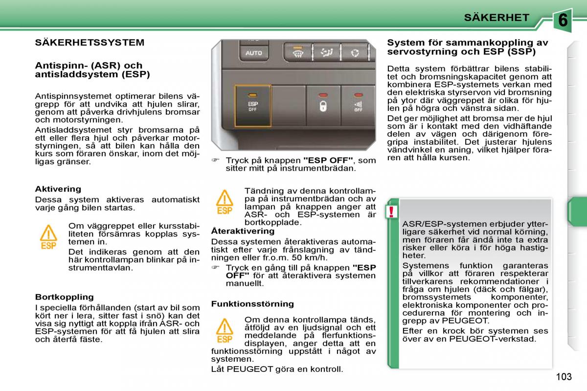 Peugeot 207 instruktionsbok / page 99