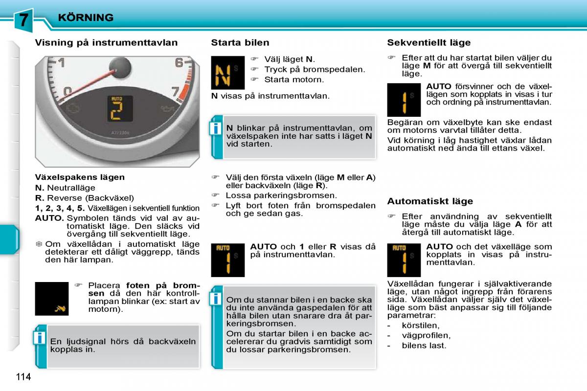 Peugeot 207 instruktionsbok / page 110