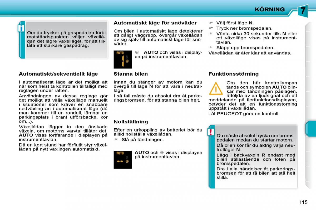 Peugeot 207 instruktionsbok / page 111